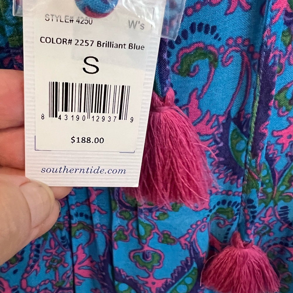 Southern Tide Brilliant Blue Paisley Dress sz S - Picture 2 of 7